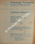 Passenger Timetable Late Summer Holiday Alterations, London Midland Mainline Services - London Euston, St Pancras, Midlands, North Wales, Northern England, Friday to Wednesday 29 August to 3 September 1969 by British Railways London Midland Region